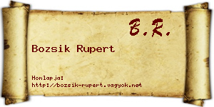 Bozsik Rupert névjegykártya